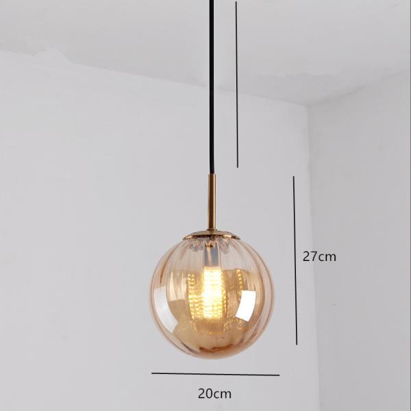 Colorful Modern Glass Globe Pendant Light For Dinning Room