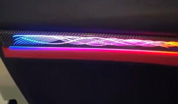 Ambient lights Rainbow symphony dynamic carbon fiber Ribbon style +saddle fiber  for Honda Civic(2016-2021)