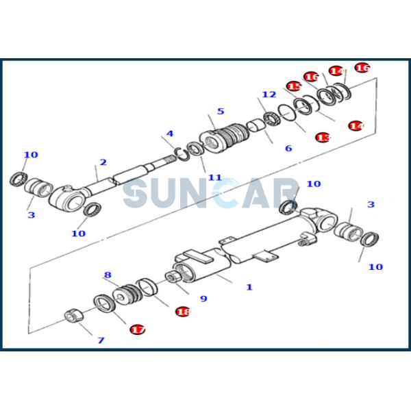 Набор набивкой уплотнения масла комплекта для ремонта уплотнения цилиндра 878000376 заграждений приспосабливает KOMATSU PC07-2