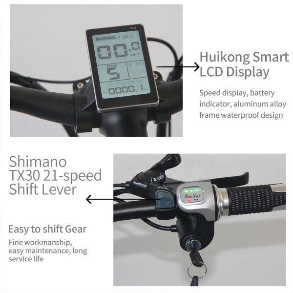 EU Quality 26x4.0 inch Fat Tire Folding E-Bike 1000W Motor 13AH Lithium Battery 21-Speed Electric Bike Dual Crown Downhill Fork