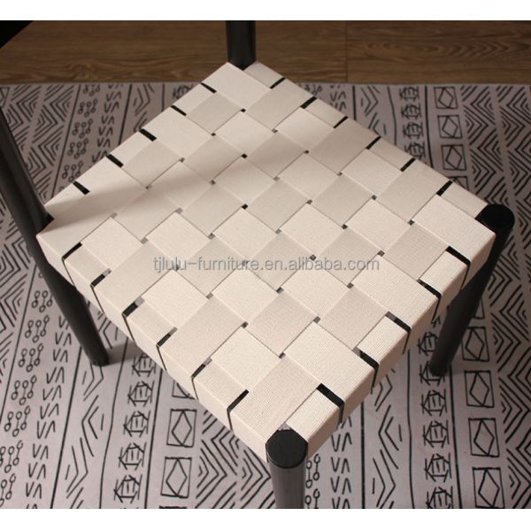 Solid Wood Braided Seat Dining Chair Furniture Finish Lacquered With Customized Designs For Restaurant Dining
