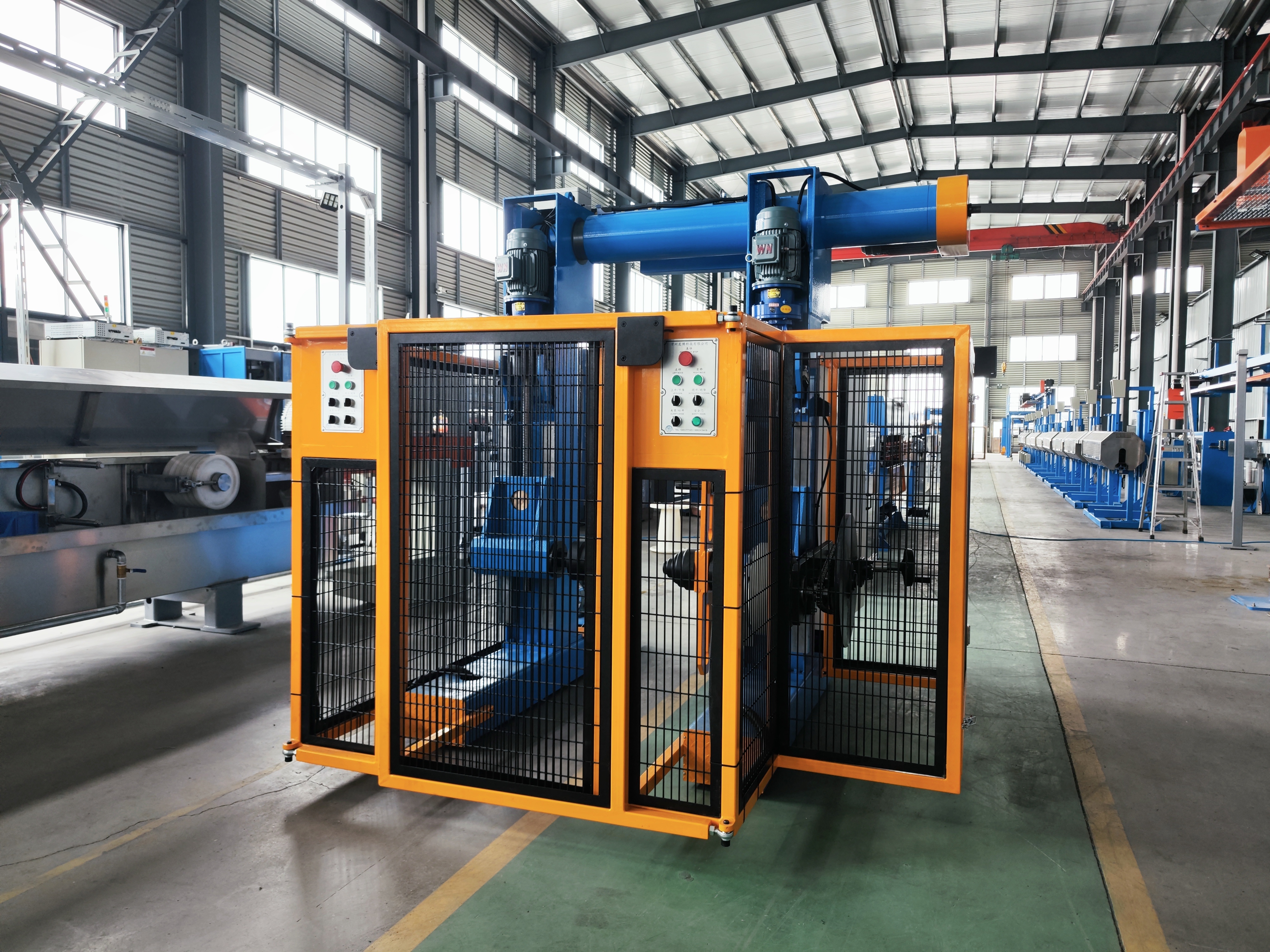 Gantry Type Traversing Take-up Machine with Automatic Cable Winding Shaft-less Reel Clamping and AC Variable Frequency Drive