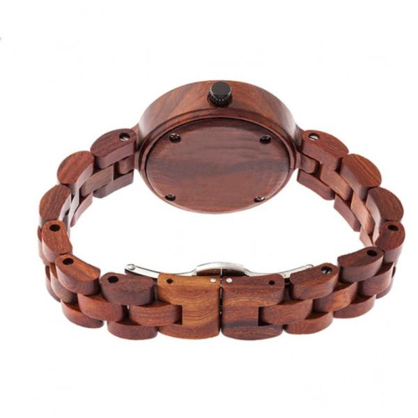Boyear Custom Logo Wooden Watches Luxury Red Sandal Fashion Wood Watch Women,Ladies Fashion Watch