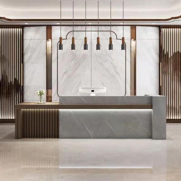 Commercial Hotel Lobby Furniture Upscale Hotel Reception 5 Models Open Front Desk