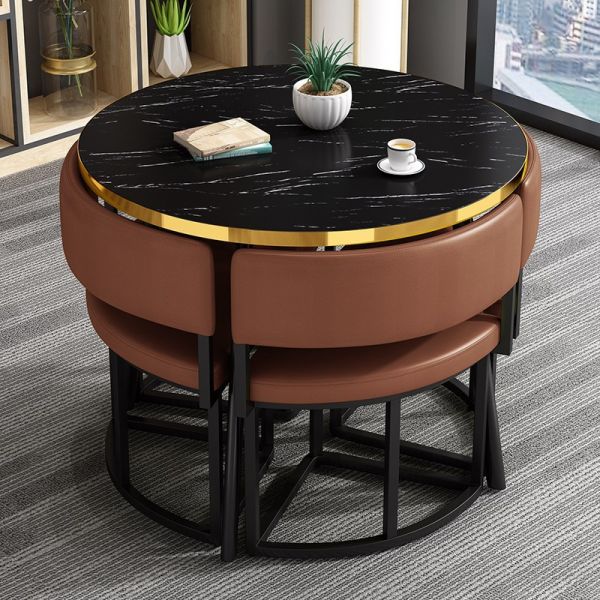 New Arrival Modern Round Dining Table Set Space-Saving South American Style Chair for Home Bedroom Living Room or Restaurant