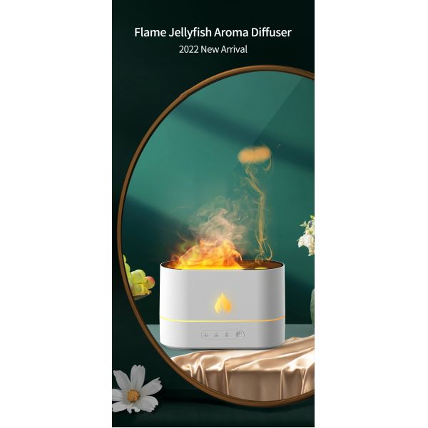 Flame Design Air Humidifier Diffuser 250Ml Aromatherapy Humidifier With Timing Controls