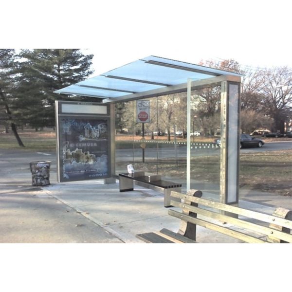 Heat Resistant Stainless Steel Bus Stop / Passenger Waiting Shelter Aesthetic