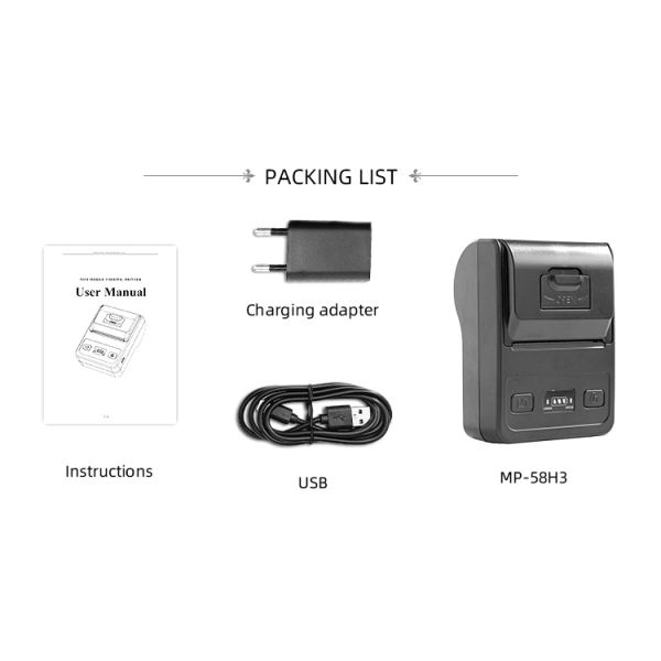 58mm Portable Series Printer for Supermarket Wireless Direct Thermal Printer Portable