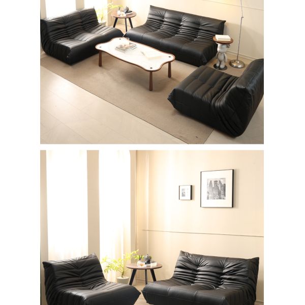 Genuine Leather Lazy Sofa Set Modern Design Eco-Friendly Small Apartment Leisure Lounge Home Furniture