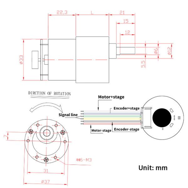 JGB37-520B High Torque Low Speed 520 Brush  Permanent Magnet Electric Motor DC Brushed Gearbox 37mm Motor