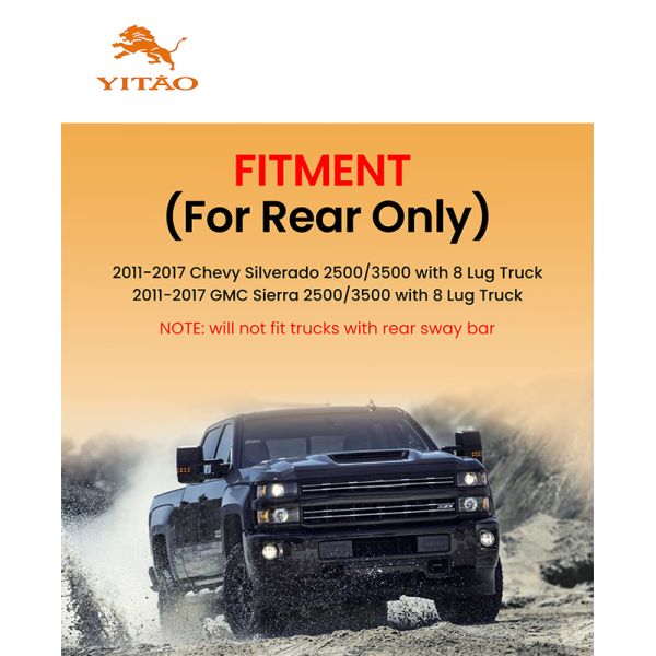 Set Mounting Brackets  Fits 2011-2017 Chevy Silverado 2500HD/3500HD 8-spoke Wheels No Rear Anti-roll Bar TOW-GM11