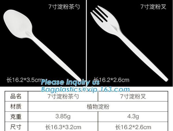 Disposable Biodegradable Corn Starch Fork Knife Spoon / Cutlery for Food,compostable disposable CPLA plastic knife with