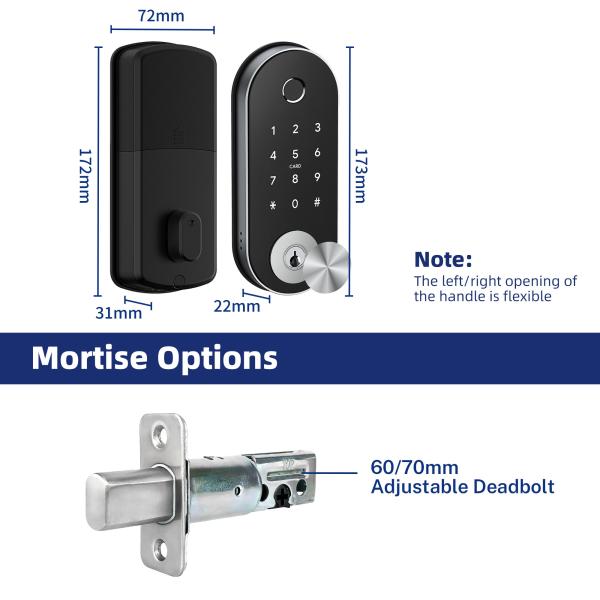 Safety App WiFi Fingerprint Lock Auto Deadbolt Smart Lock