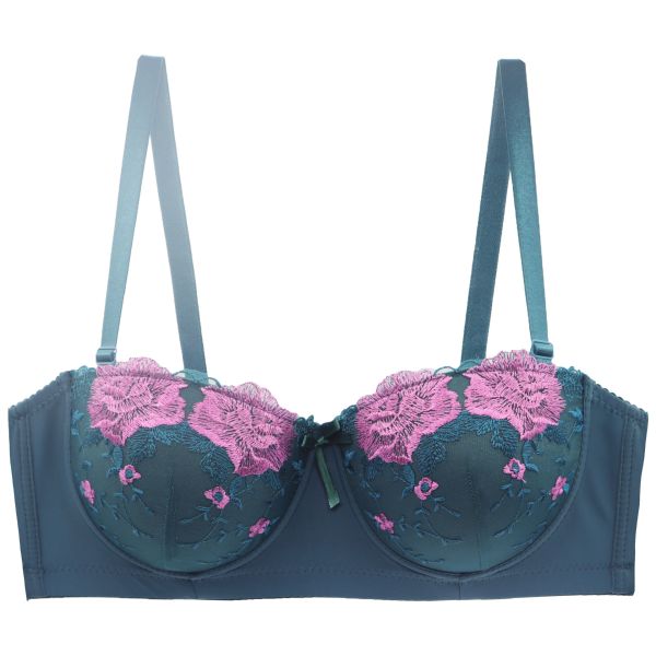 Women Embroidery Lace Bra Luxury Quality Convertible Straps 1/2 Cup Sexy Lingerie Lace Bra Wholesale Women