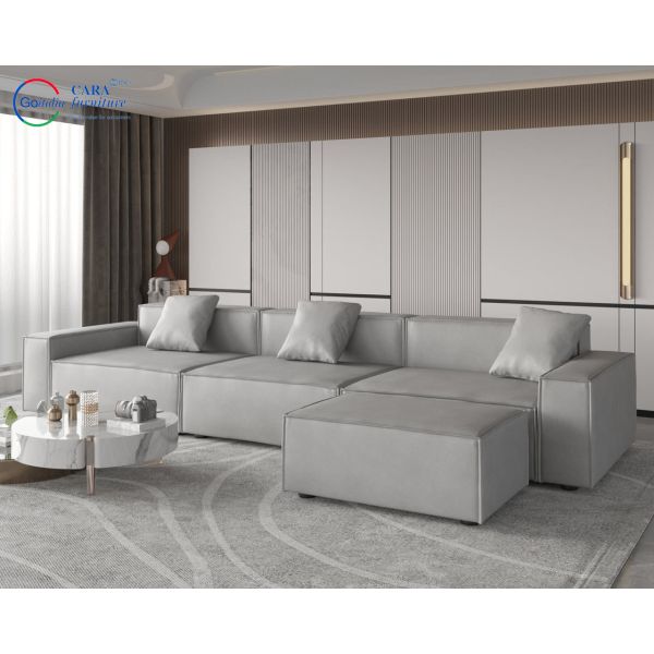 Customize Modern Combination Furniture Business Minimalist Style Living Room Villa Hotel Luxury Leather Sofa