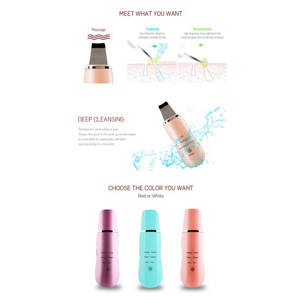 Rechargeable Multifunction Beauty Device , Ultrasonic Skin Cleaner