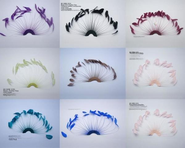 15x30cm Stripped Coque Feather Blower , Hand Held Feather Fans For Wedding