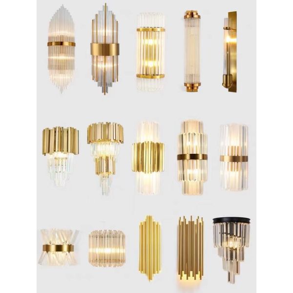 Decorative Luxury Stair Lamp Contemporary Led Crystal Wall Lamp For Hotel