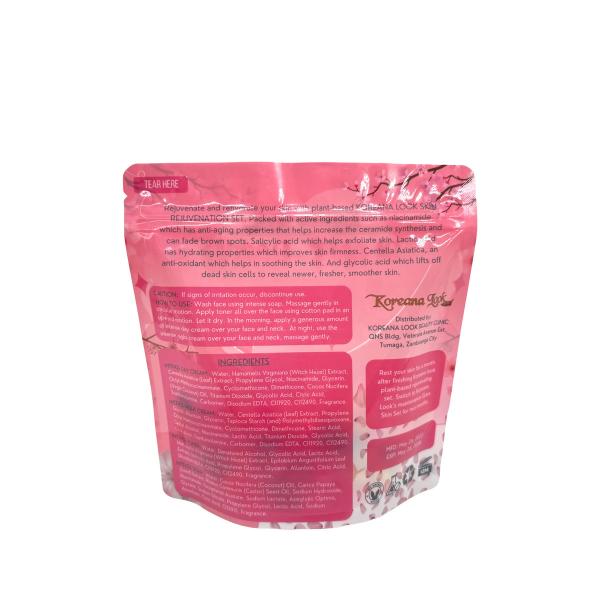 Customized Plastic Digital Printed Resealable Stand Up Pouches with Clear Window for Face Cream Packaging