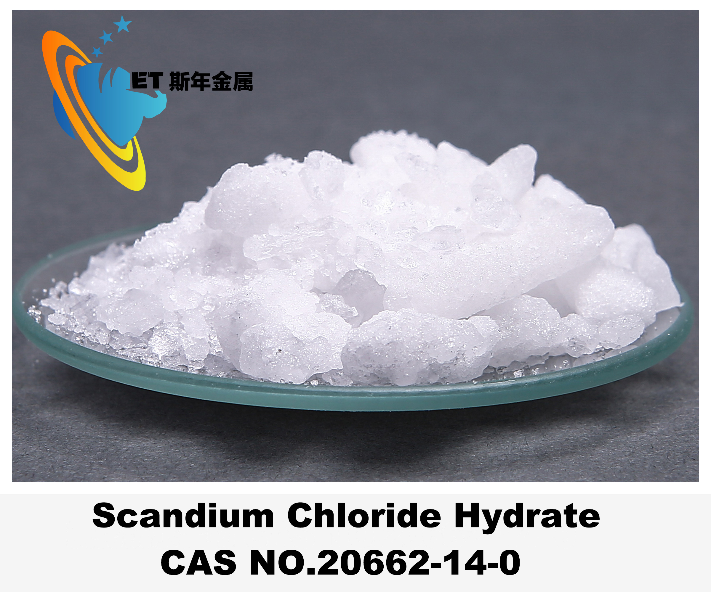 99.9% Scandium Chloride Hydrate ScCl3•6H2O Agricultural Growth Promoter