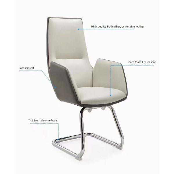 Visitor PU Leather Meeting Office Lounge Chair OEM for Conference Room