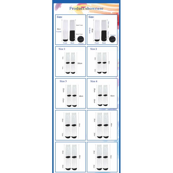 ZELOYAUT Sublimation Customized Wholesale White Polyester Thick Sports Socks Blanks, Soft and Porosity Sports Casual Bulk Socks
