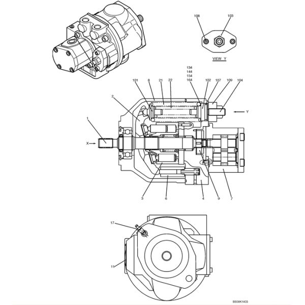 SK60SR Gear Pump Assy Hydraulic KOBELCO Excavator Pilot Pump PH10V00011F1