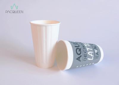 White Ripple Paper Cup Branded Heat Scald Proof  Eco Friendly Printing