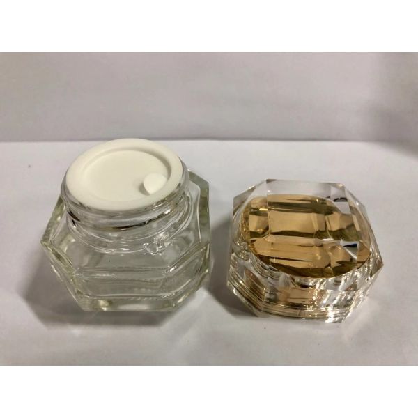 30G 50G повторно использовало Polyhedral стеклянные опарникы сливк косметика разливает косметическую упаковку по бутылкам