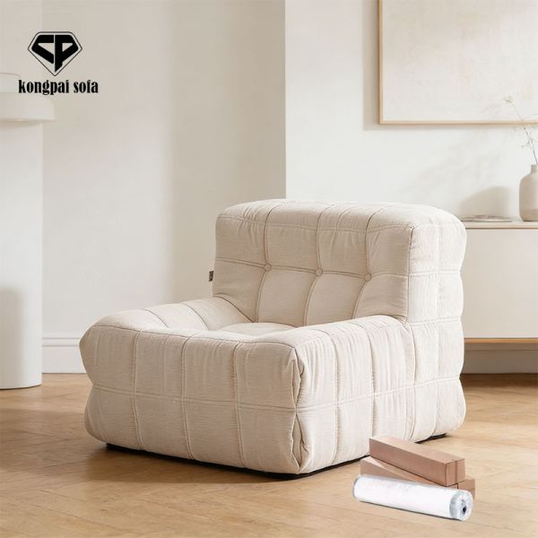 Livingroom Modern Boucle Fabric Compressed Sofa Chair Compression Single Sofa Vacuum Compressed Furniture