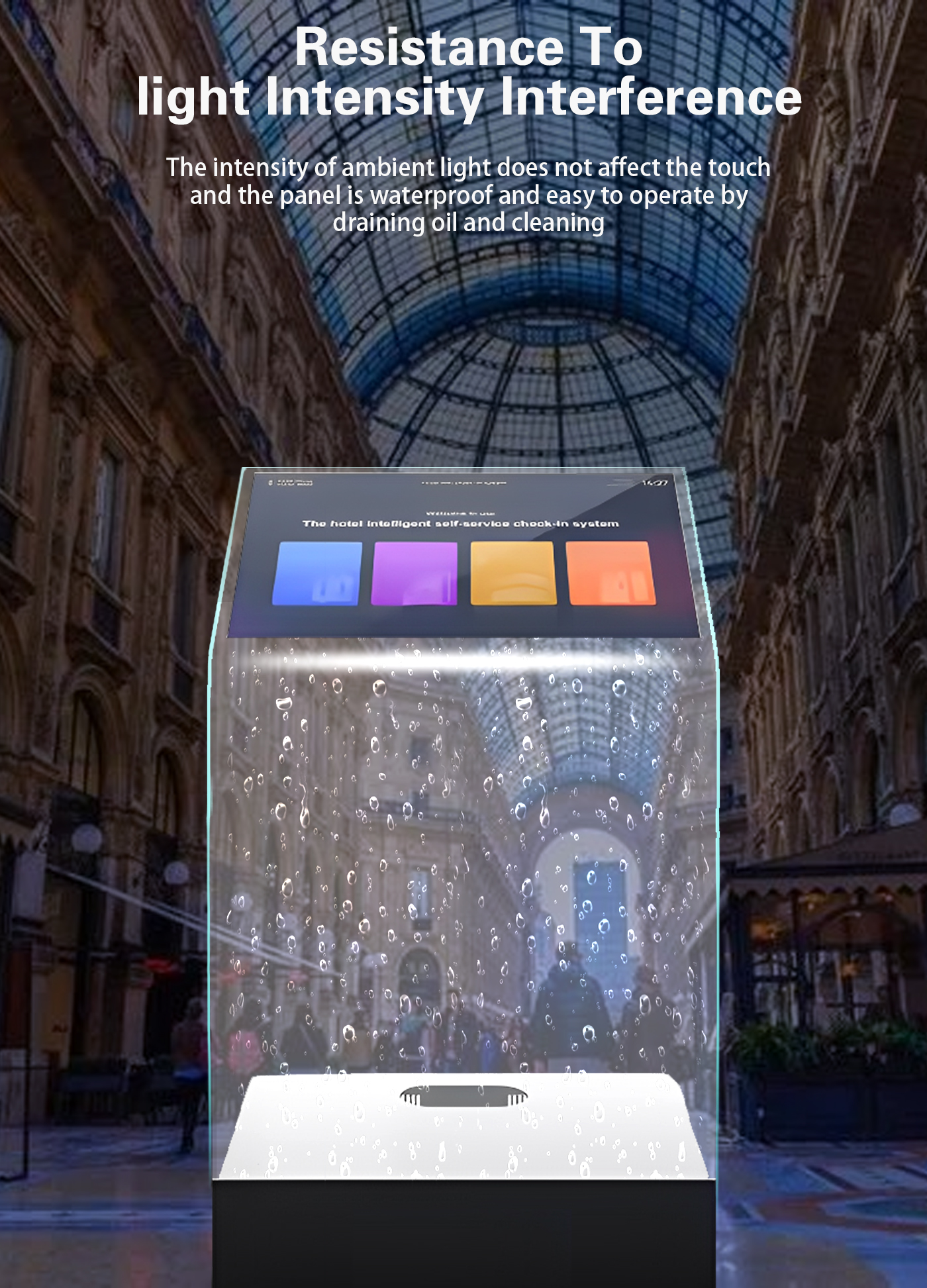 Кристалловый голографический сенсорный экран Podium Kiosk с проектором для выставочного центра