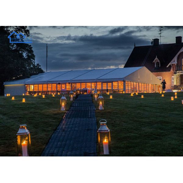 Fire-Retardant Lawn Party Marquee Tents Reinforced Alloy Frame Removable Sidewall PVC Canopy Structure