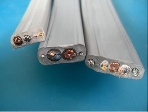 Flat Traveling Cameral Cable for Elevator with CE certificate TVVBG  with Special PVC Jacket in grey  color