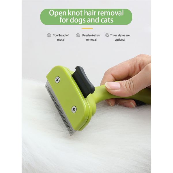 Green Dog Deshedding Tool Sustainable Self Cleaning Cat Brush