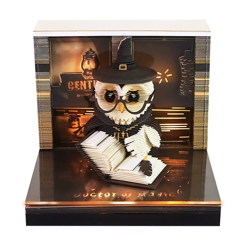 Tear-Away 3D Paper Carving Art Calendar With LED Lights For Desk Decor