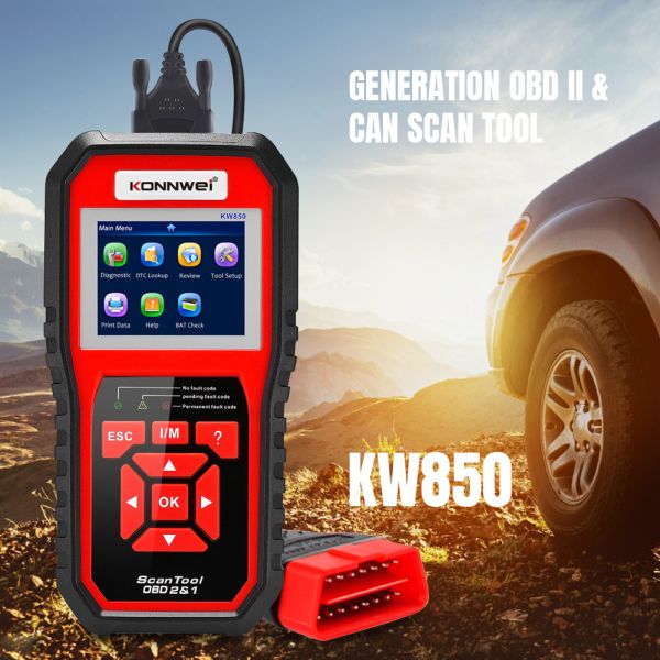 Читатель кода недостатка света двигателя automotriz scaner автомобиля OBD2 KW850 Konnwei диагностический