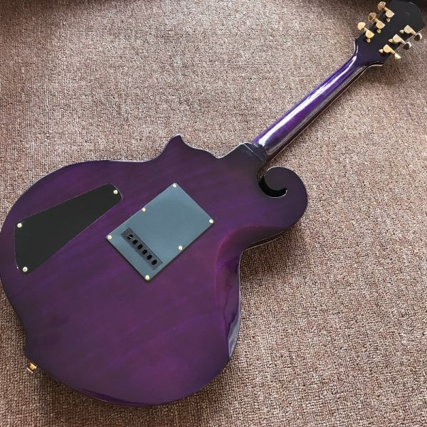 New Design CUSTOM purple electric guitar , with shell beautiful woman on body , 6 strings guitars , high quality guitar