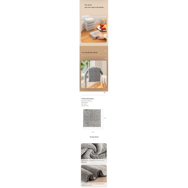 35g Nettoyage à la mode Nettoyage à la main Organique Bambou Charbon de bois serviette Tissu de cuisine