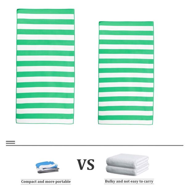 Пляжные полотенца сублимации Microfibre зеленые и Striped белое