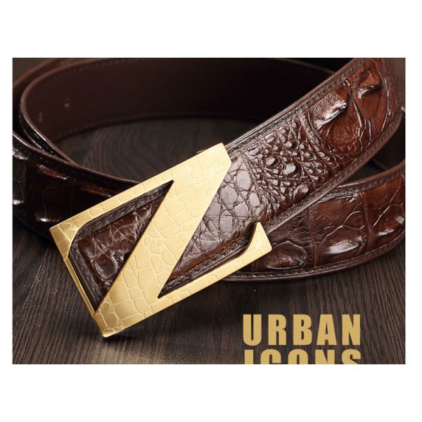 Factory price fashion casual belt stainless alloy buckle crocodile belts