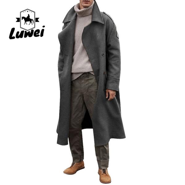 Coupe de chaussure longue tranchée d'hiver Chaqueta Moto Kurtka Bluse utilitaire sur taille Classic Teddy Coat Jacket homme