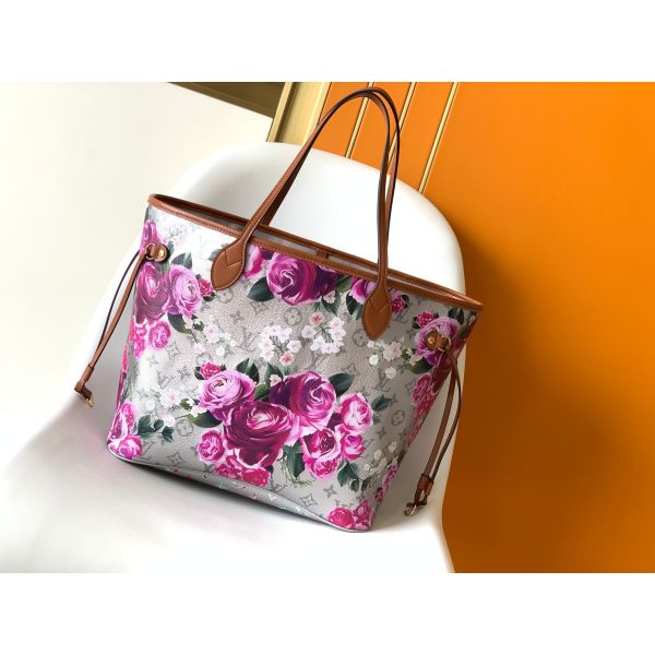 Argent floral Louis Vuitton Large Never Full M21352 de modèle