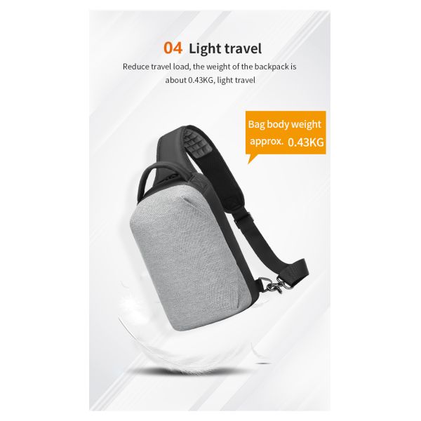 All Seasons 6L Oxford Textile Chest Sling Bags 17*10*30cm