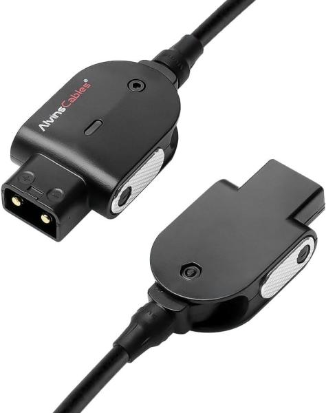 Alvin's Cables Atomos Ninja V D-tap Cable d'alimentation, 1,6-4 pieds Smart Dtap pour verrouiller le DC 2.1 câble enroulé à angle droit pour l'assistance vidéo Blackmagic, pour Hollyland Mars 400S, Ultra Soft