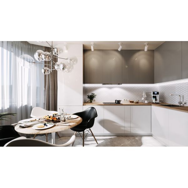 モダンな完全なキッチン家具モジュール式MDFキャビネットバック splash引き出しバスケット