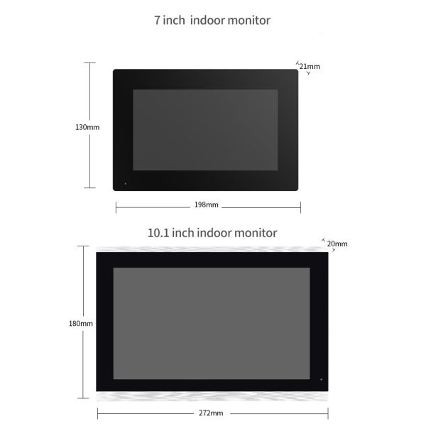 Беспроводной дверной звонок 1080p Wifi видео- ночное видение камеры 7 дюймов связанное проволокой входом