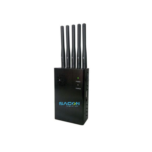 2.5W Output Power 5 Antenna Design Cell Phone Signal Jammer with Fan Cooling System for Office and Secret Places