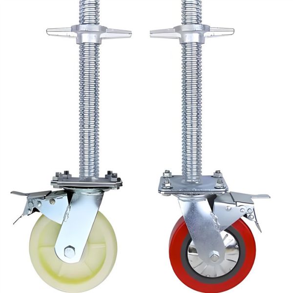 High Strength Scaffolding Castors with Total Lock Brake and Zinc Plated Finish for Construction Platforms