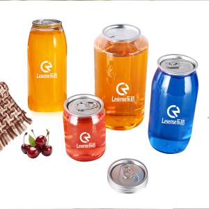 Eco Friendly 330ml Clear PET Beverage Containers With Pull Ring Cap For Juices