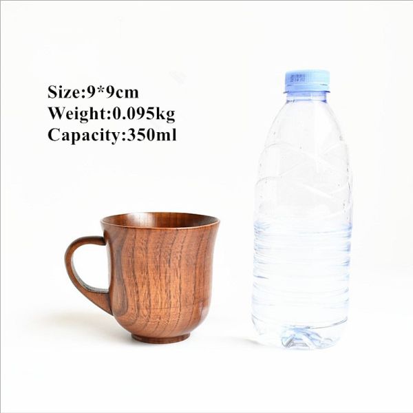 Solid Wood Retro Coffee Cups Restaurant Insulation Jujube Wooden Tea Mug